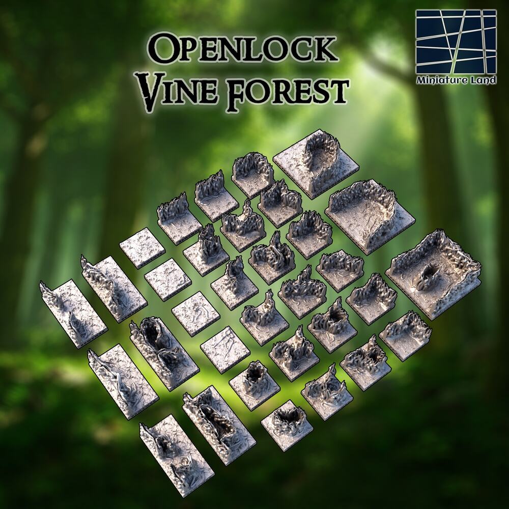 Vine Forest Open Lock DND, Wargames Tabletop Terrain